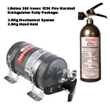 Rally Pack Lifeline Zero 360 3Kg Gas Mechanical Car Fire Extinguisher With 2Kg Handheld